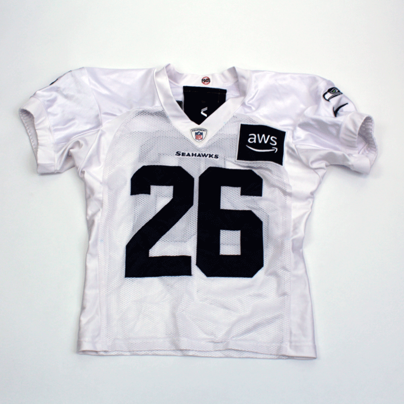 Team-Issued Zach Charbonnet #26 White Practice Jersey - SA#11164
