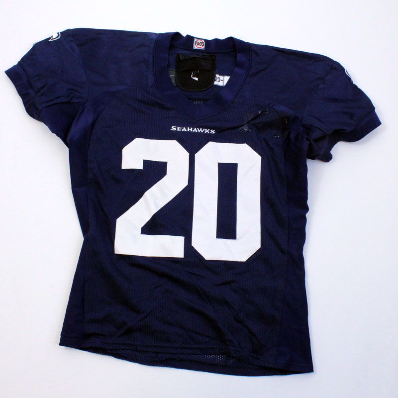 Team-Issued Rashaad Penny #20 Navy Practice Jersey - SA#11457